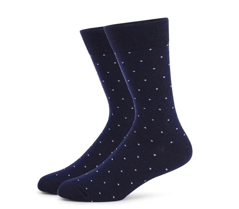 Men's Navy Business Casual Crew Socks reference image